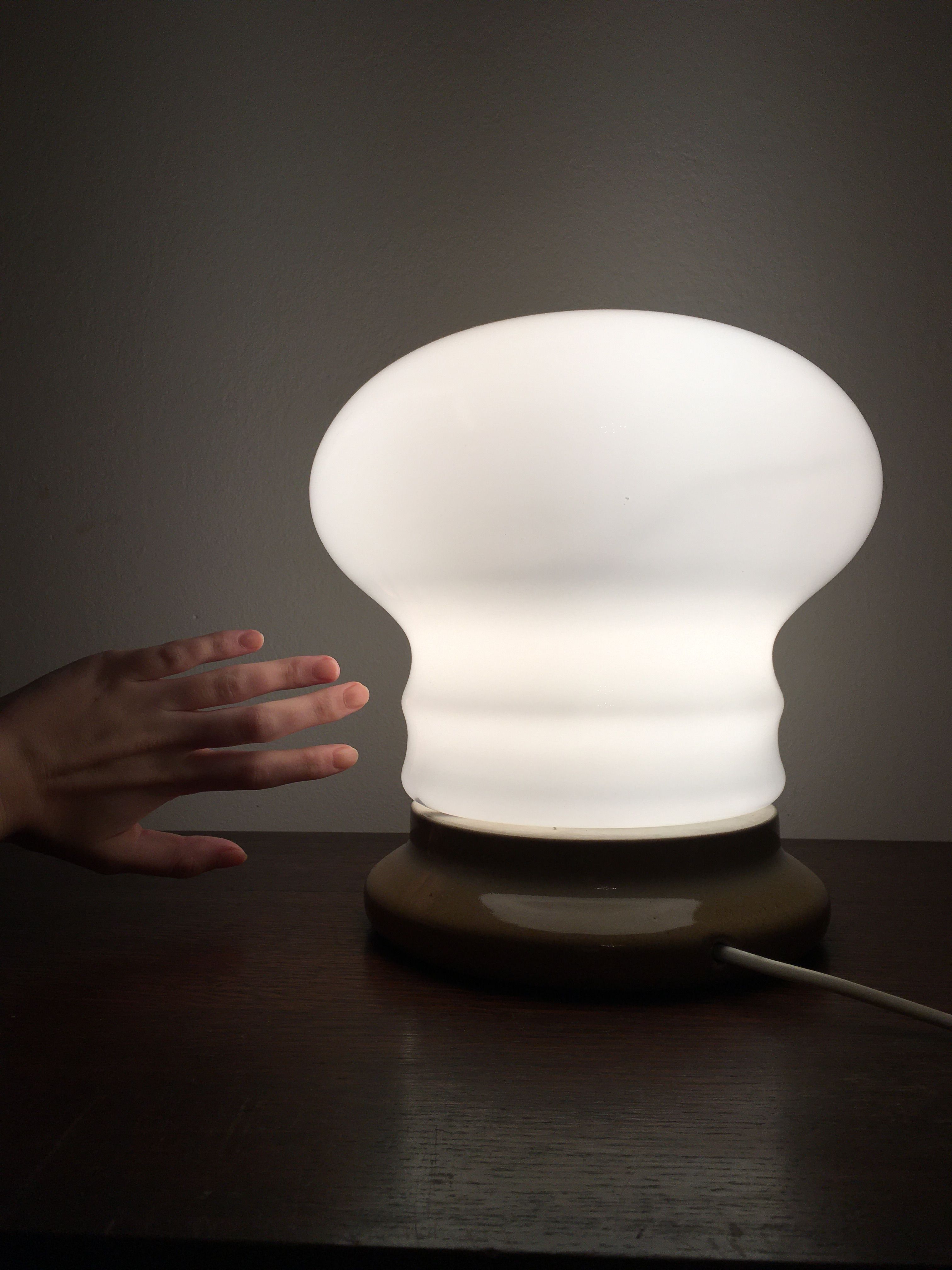 White Glass Table Lamp by Ivan Jakes, 1960s