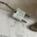 ART DECO SIGNED Snail Night Light - MOTHER-OF-PEARL BRONZE