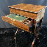 Louis-Philippe period mahogany writing desk with candlestick, 19th century