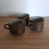 3 purbeck pottery studland tea cups