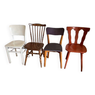 Set of 4 mismatched chairs