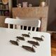 Set of 6 vintage silver-plated metal swan knife rests