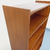 Vintage teak-style wooden bookcase from the 60s