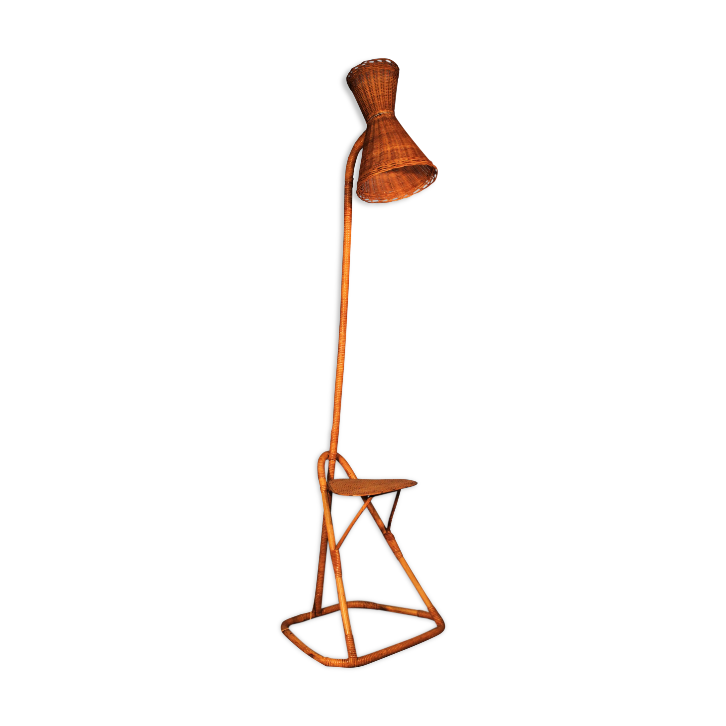 Rattan floor lamp 1950