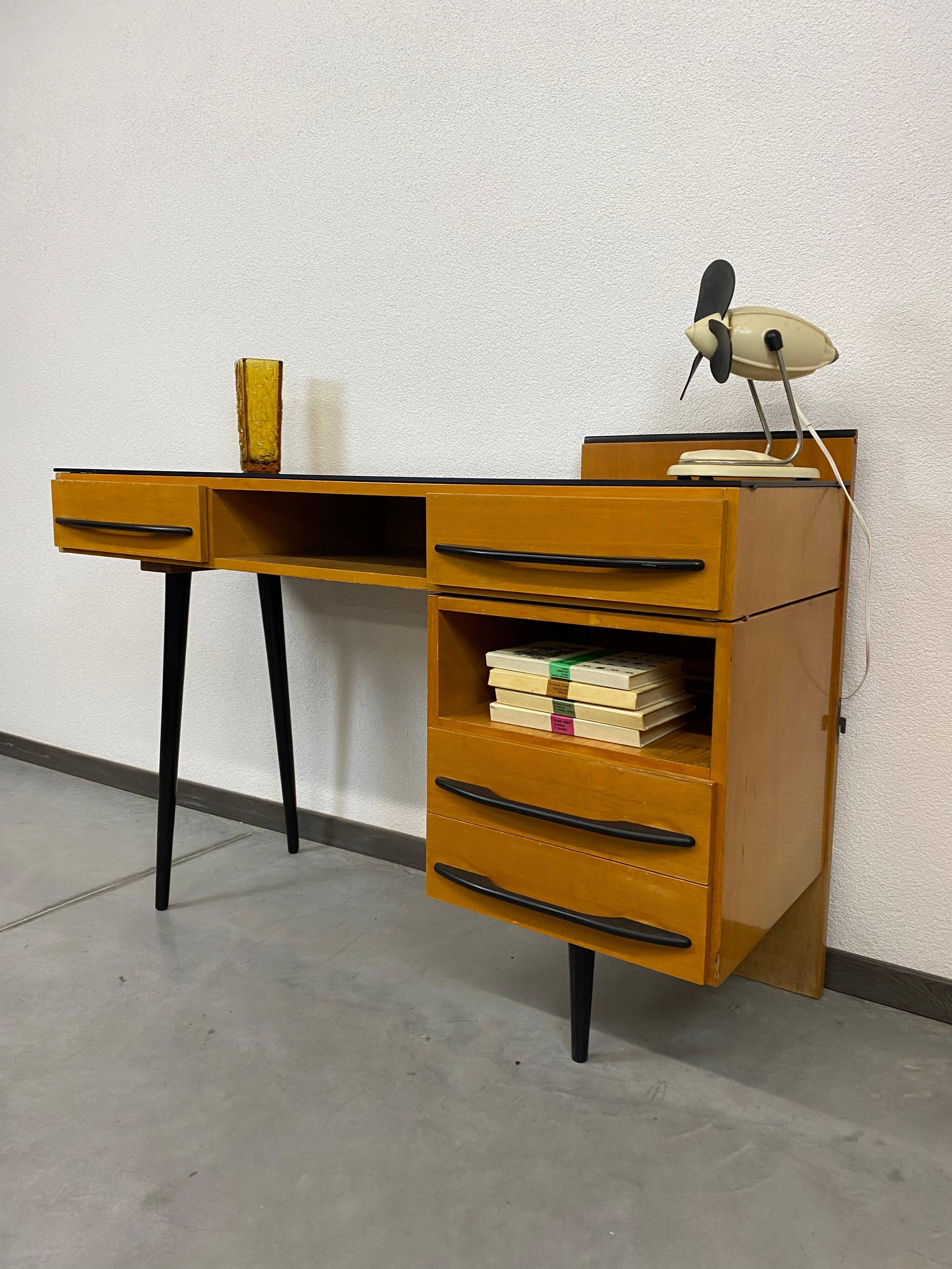 Writing desk with cabinet by Mojmír Požár for UP Závody Bučovice