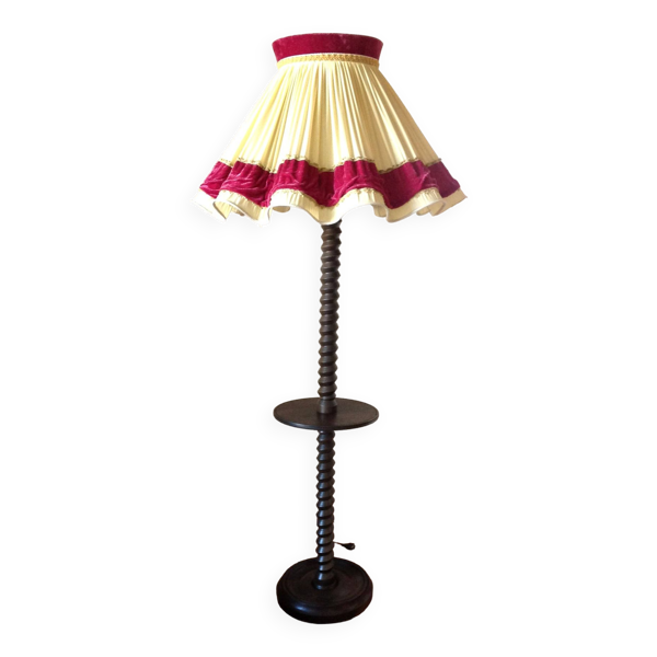 Lampadaire en bois tourné dans l'esprit de Charles Dudouyt / style art déco Bon état -  reconditionné disponible sur Selency
