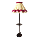Wooden floor lamp turned in the spirit of Charles Dudouyt / art deco style