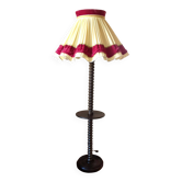 Wooden floor lamp turned in the spirit of Charles Dudouyt / art deco style