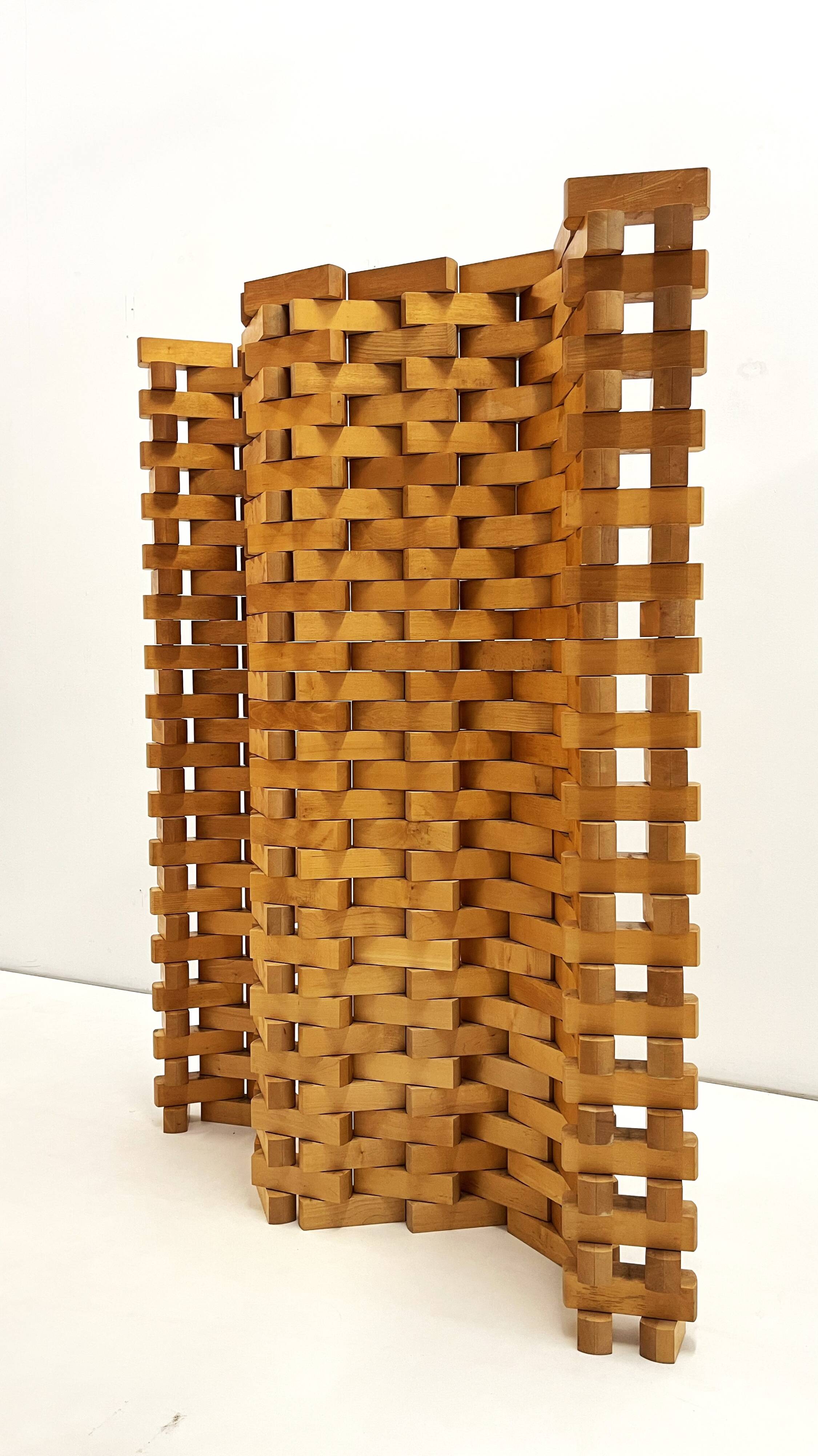 Room divider in Poplar wood 1990'S