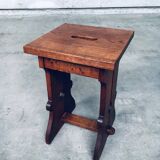 Amsterdam School Design Oak Handle Stool, Netherlands, 1920s