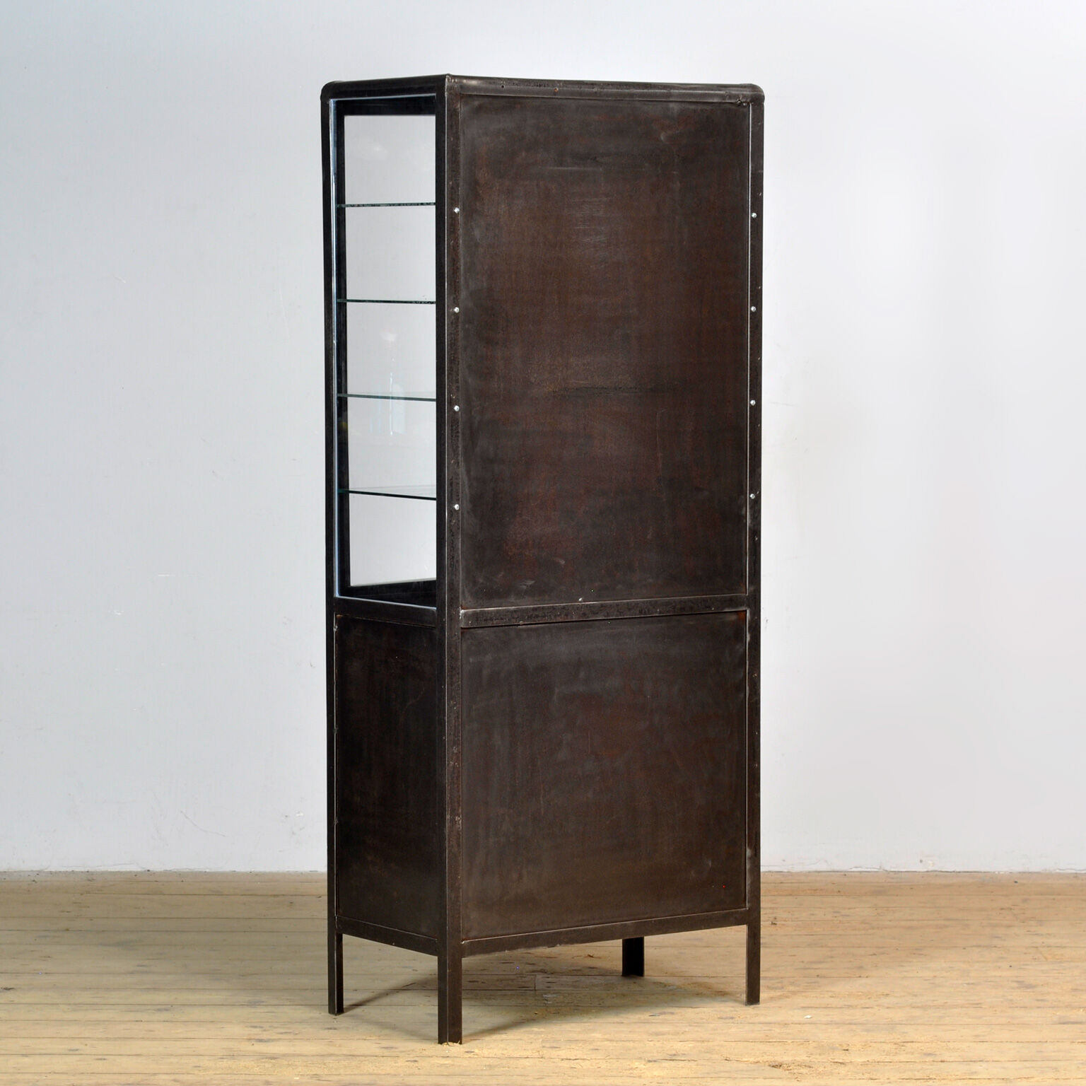 Polished iron medicine cabinet, 1950s