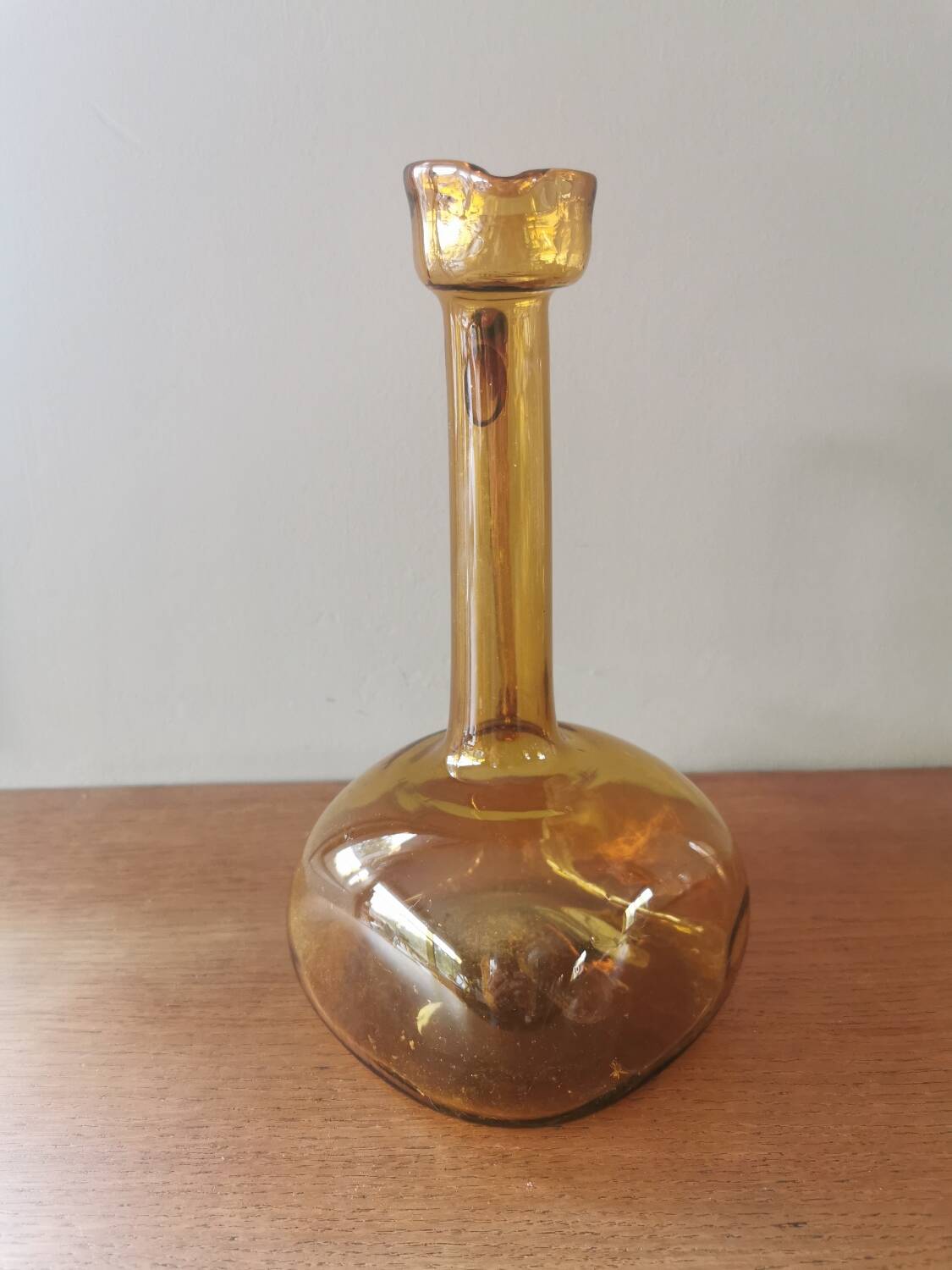 Vintage mouth-blown glass carafe
