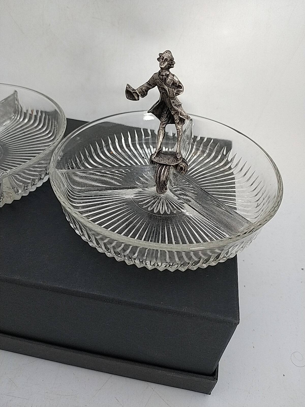 Old small glass and tin servants.