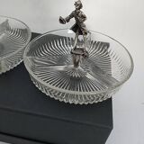 Old small glass and tin servants.