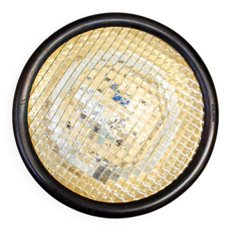 Prismatic glass ceiling lamp by Stilnovo, Italy, 1970s.