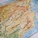MDI Pedagogical Map, 1966, physical map of the Iberian Peninsula