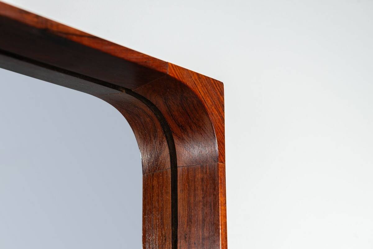 Niels Clausen mirror in rosewood NC Mobler Denmark 1960