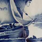 Marine decorative dish of the 30s by Saint-Amand