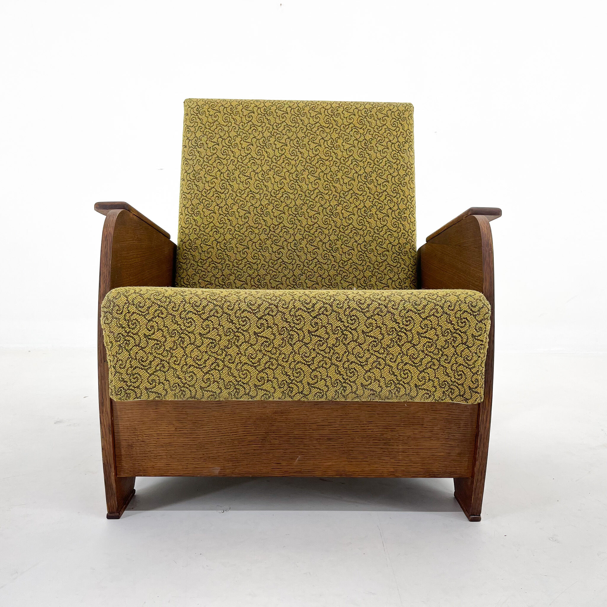 1960s armchair convertible to daybed, czechoslovakia