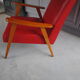 Fauteuil en skaï rouge années 60