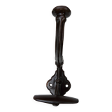 Patère d'époque art nouveau, 1910, en fonte émaillée, marron