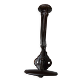 Patère d'époque art nouveau, 1910, en fonte émaillée, marron