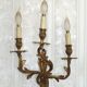 Magnificent French Vintage Bronze Triple Light Acanthus Leaf Wall Sconce 4798