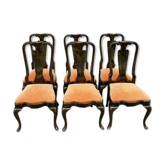 Ensemble 6 chaises en laque