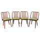 Set of four 1960s Šuman mid-century beech dining chairs, restored upholstery