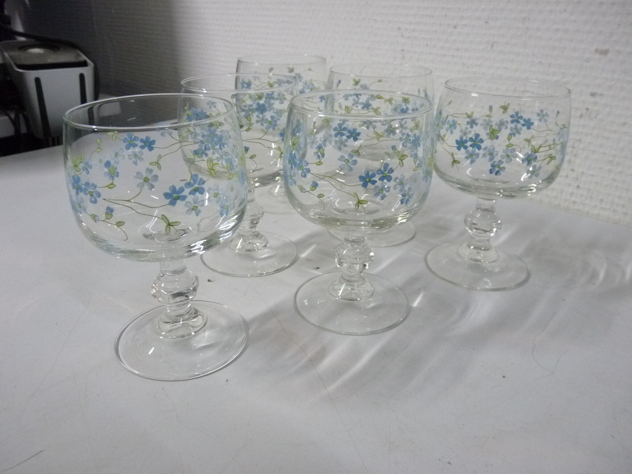 Lot de 6 verres sur pied Myosotis