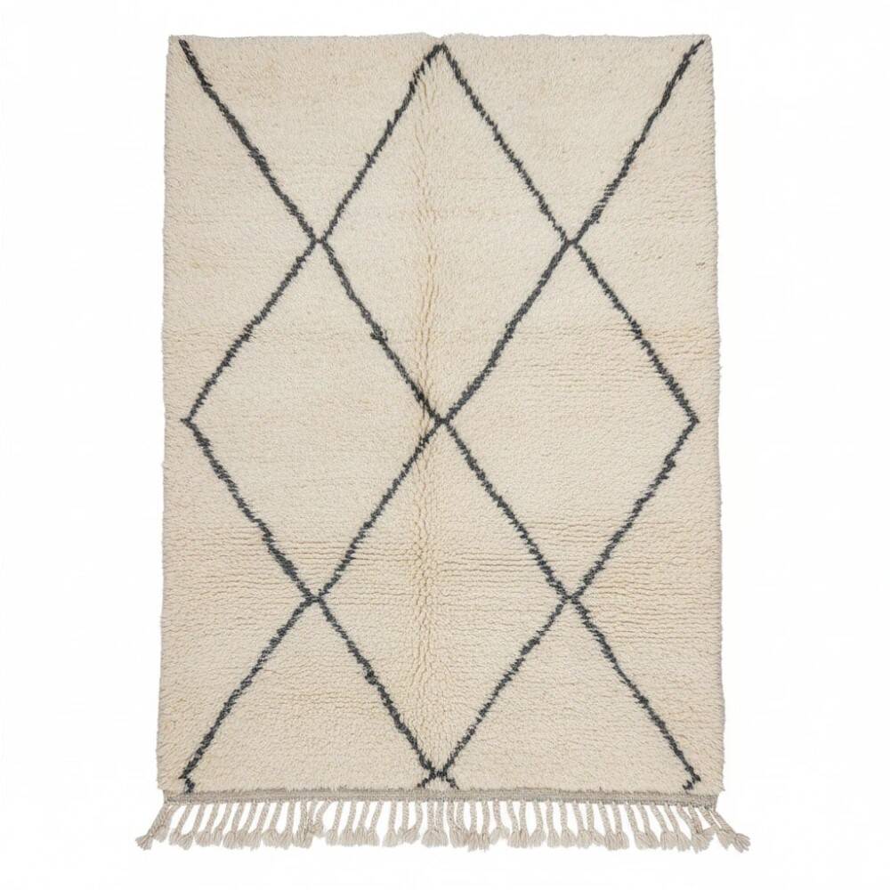 Moroccan Berber rug with black diamond patterns