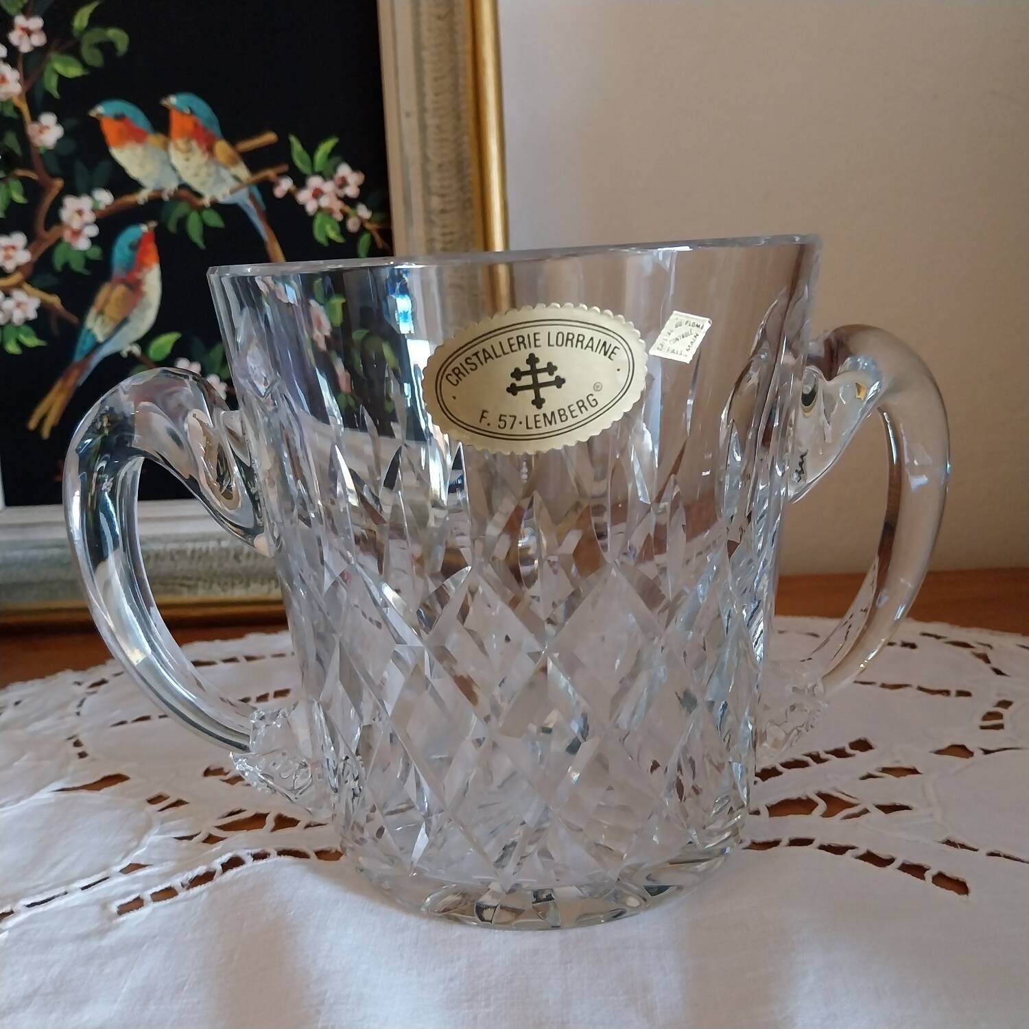 Seau à glaçons cristal de Lorraine vintage