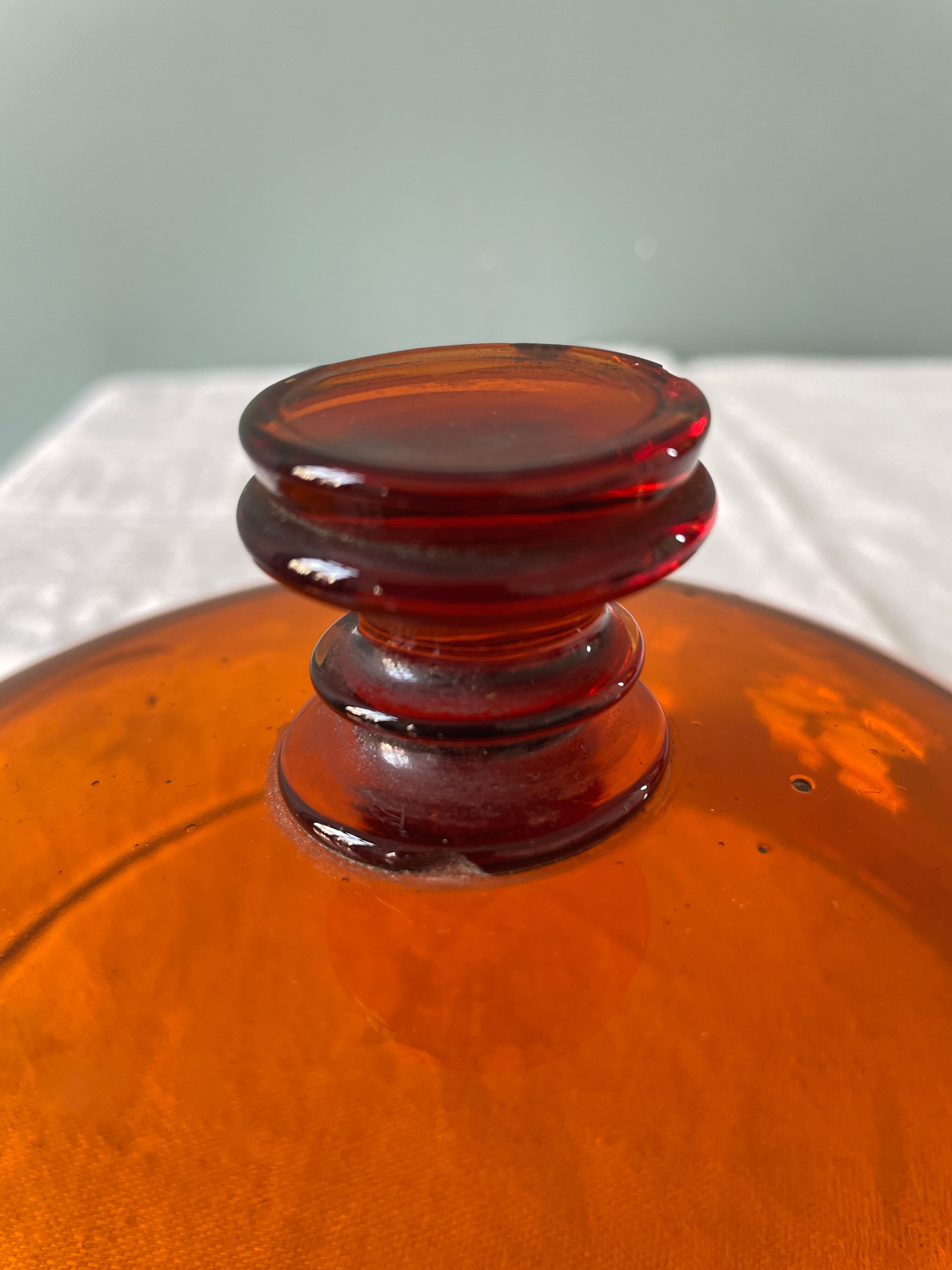 Amber brown glass medicine jar