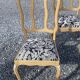 Set of 6 Louis XV style reupholstered chairs – Sandblasted raw wood & t