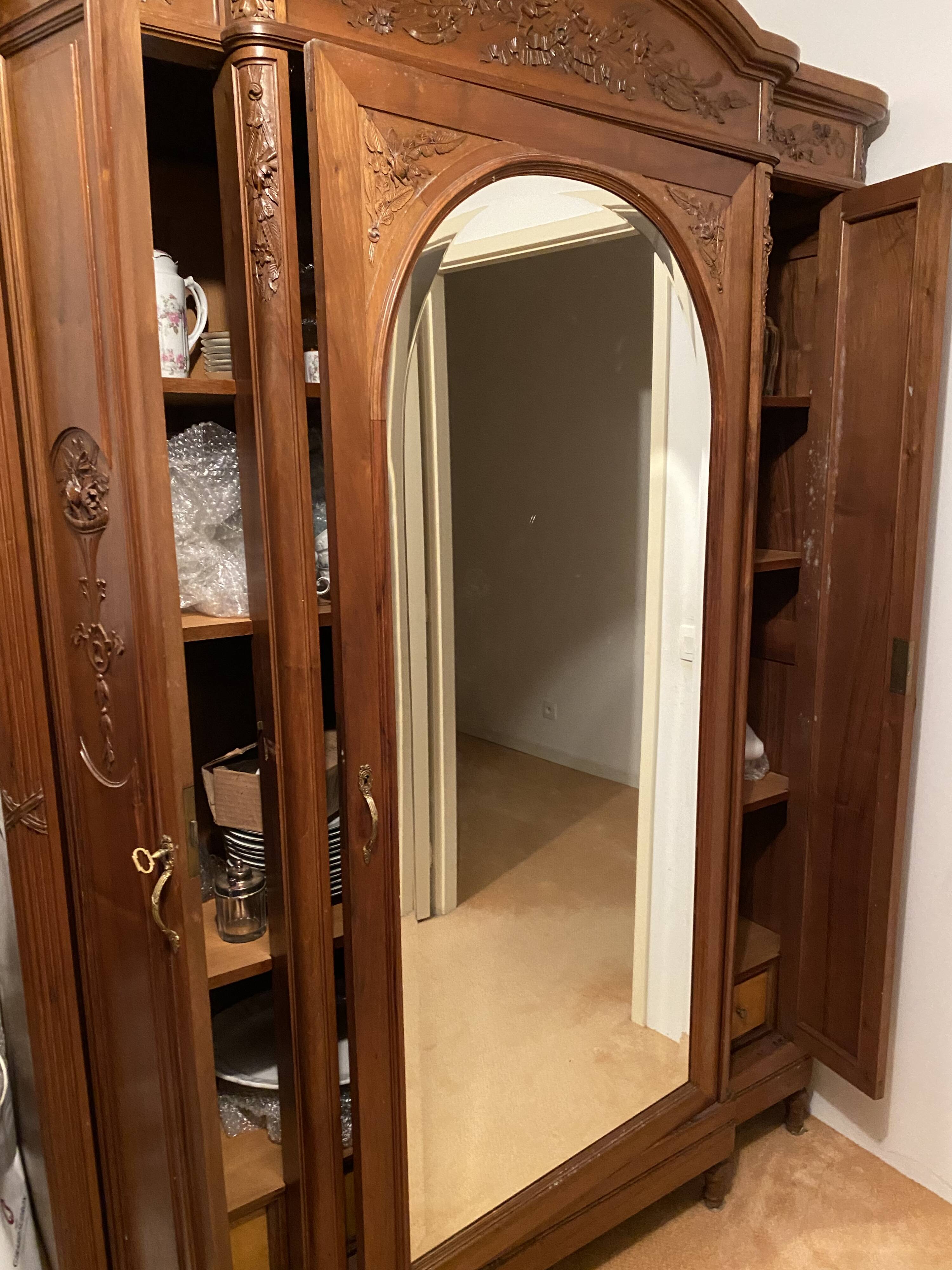 Antique walnut cabinet