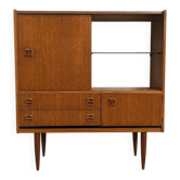Compact Scandinavian highboard in teak, circa 1960.