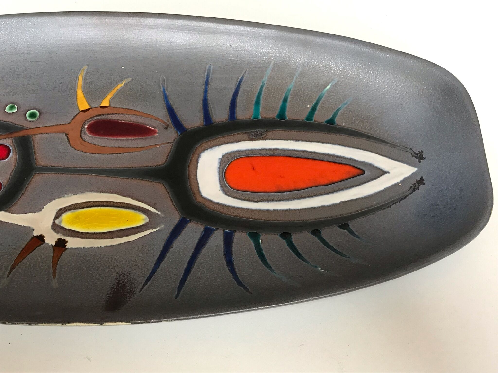 Decorative ceramic dish unique vintage Years 70