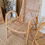 Pair of rattan armchairs