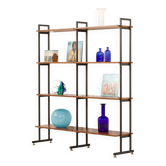 Italian free standing shelving unit or room divider in teak, 1970s