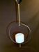 Maison Lunel, Mid-Century Black and Brass Circular Pendant Lamp, France