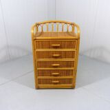 Rattan & wicker chest of drawers, 1980’s