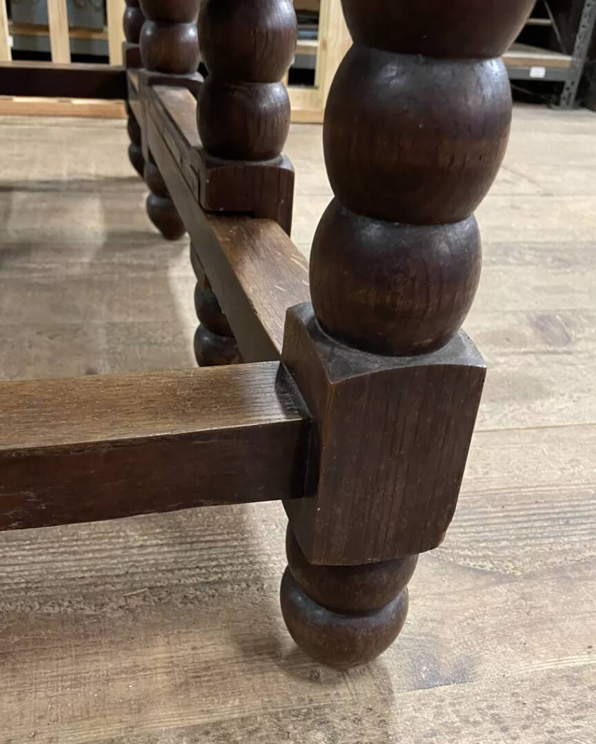 Solid wood farmhouse table with drop-leaves