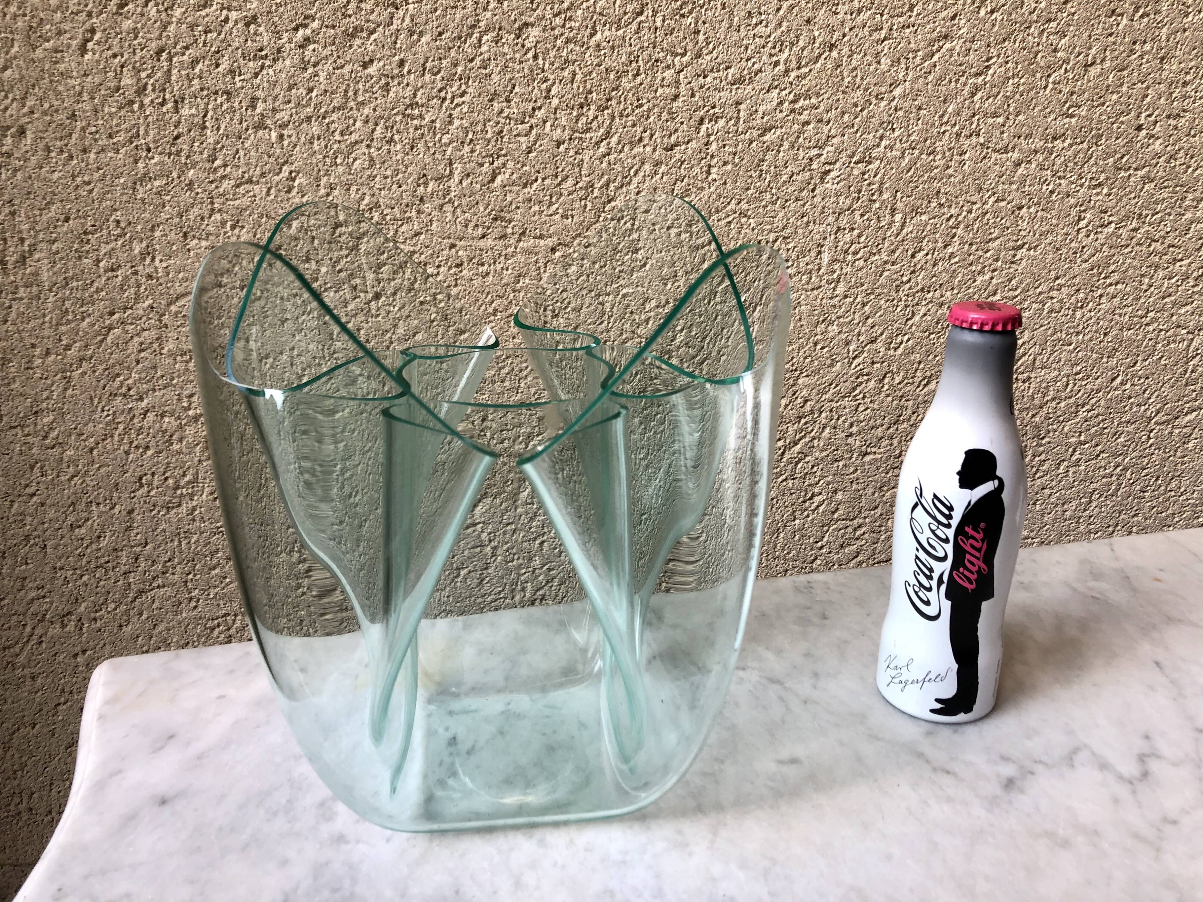 Italian handkerchief vase PMMA thermoformed edition iguzzini design Pietro Chiesa vintage 70