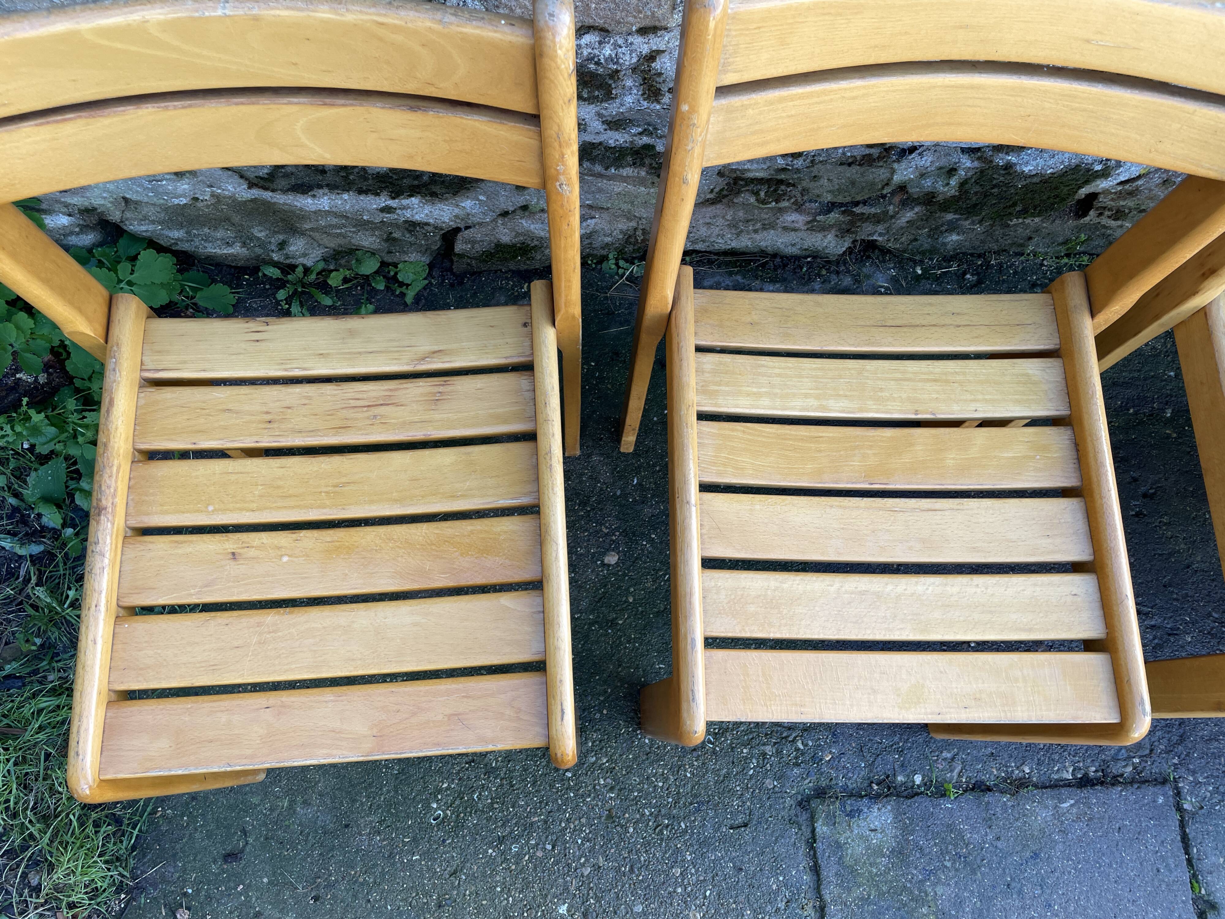 Suite of 8 solid beech chairs