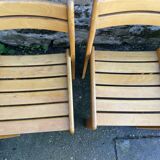 Suite of 8 solid beech chairs