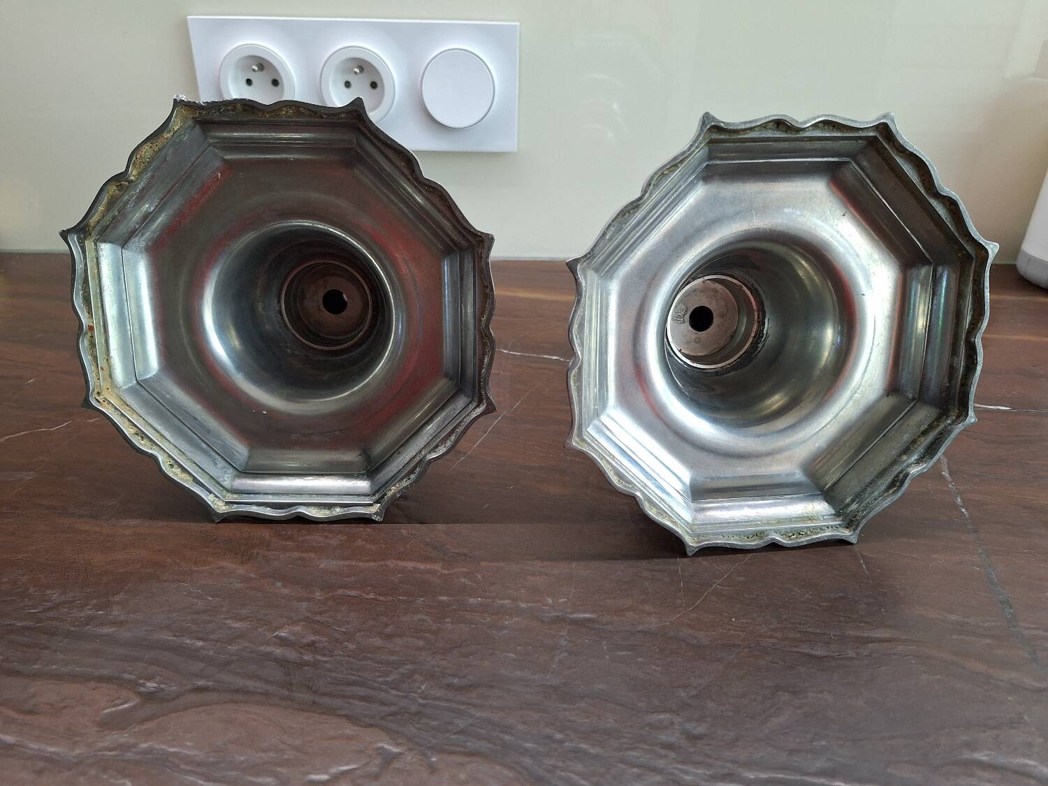Tin candle holders