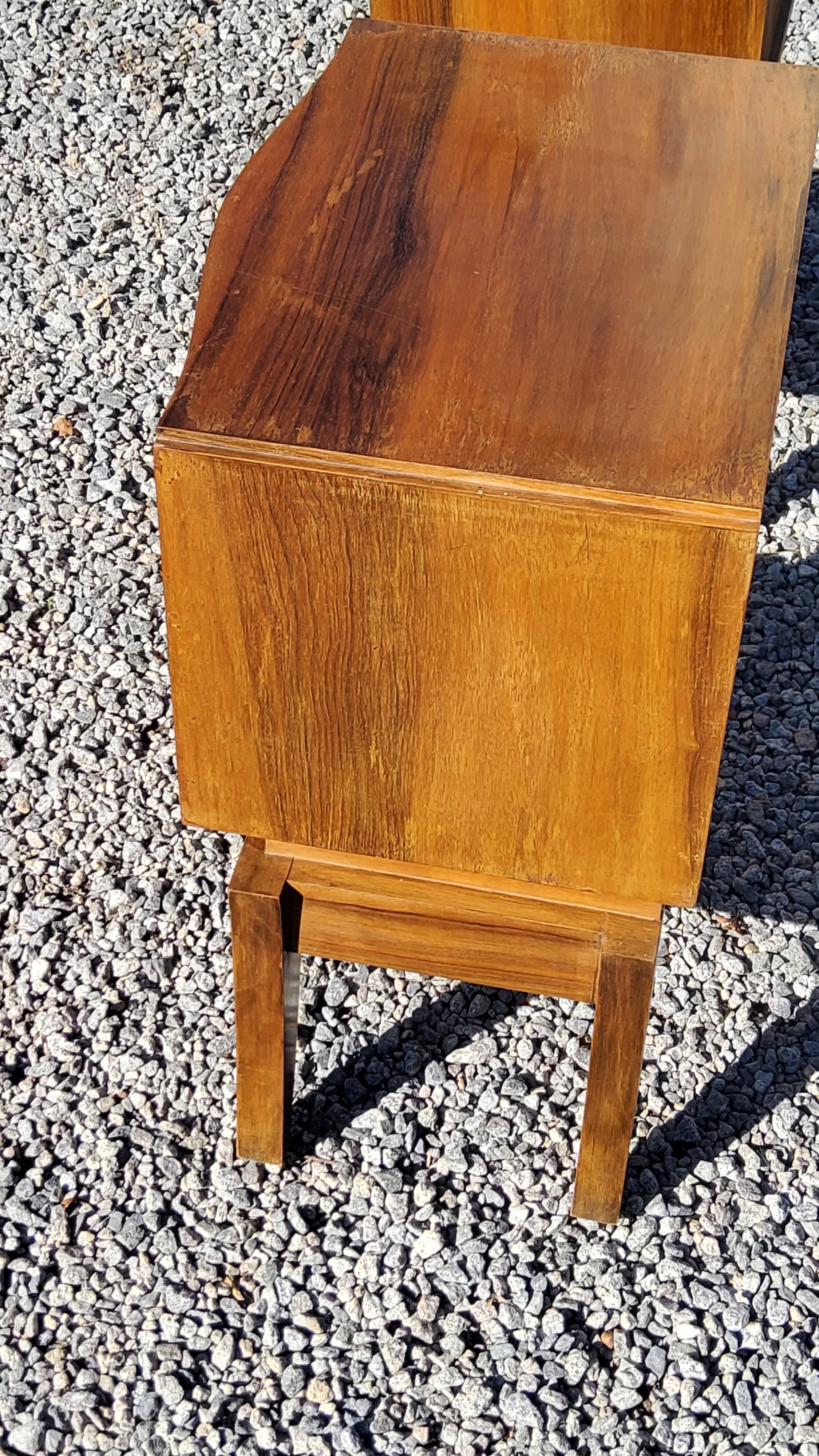 Pair of vintage 50s walnut bedside tables