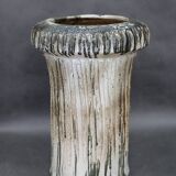 1970s Czechoslovak brutalist ceramic vase, large textured mid-century pottery