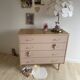 Pink tapered leg chest of drawers
