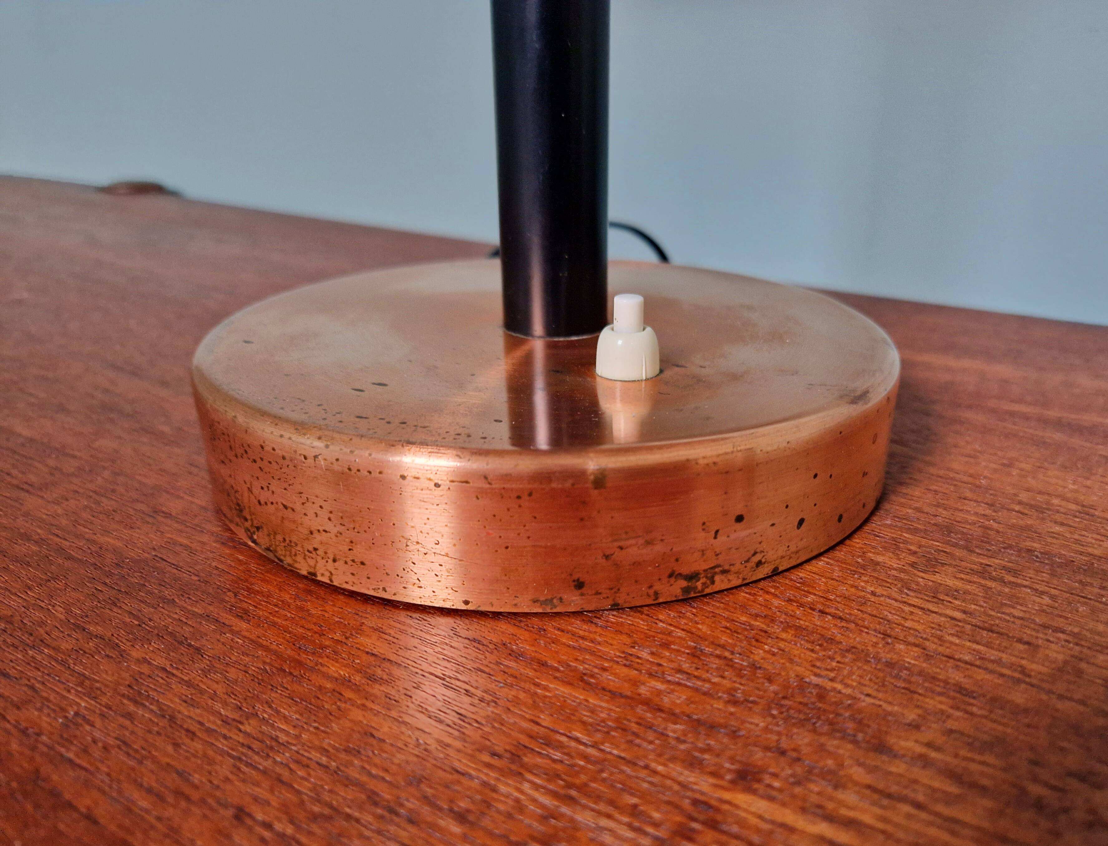 Large copper desk lamp, 1950s